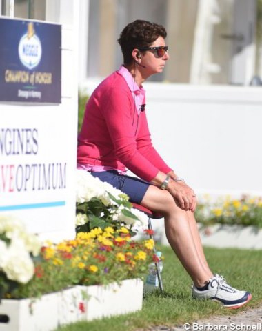 Team trainer Monica Theodorescu inspects the morning training sessions