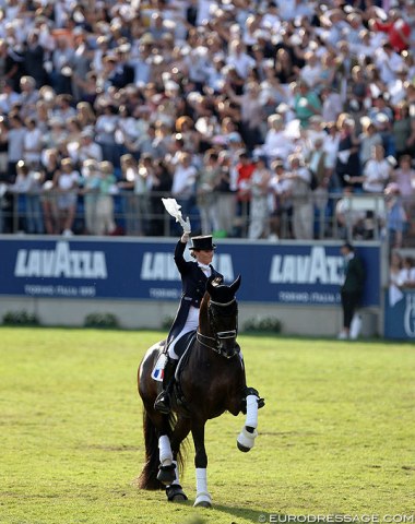 Morgan Barbançon on Sir Donnerhall II in the monumental closing ceremony in Aachen
