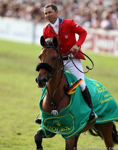 Winner of the Aachen Grand Prix show jumping: Kent Farringon on the BWP mare Gazelle