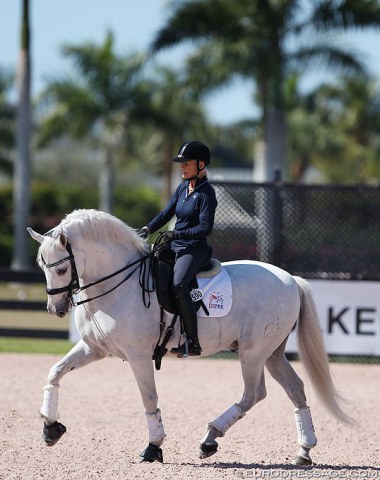Janne and Armas Zumbel schooling at the Global Dressage Festival