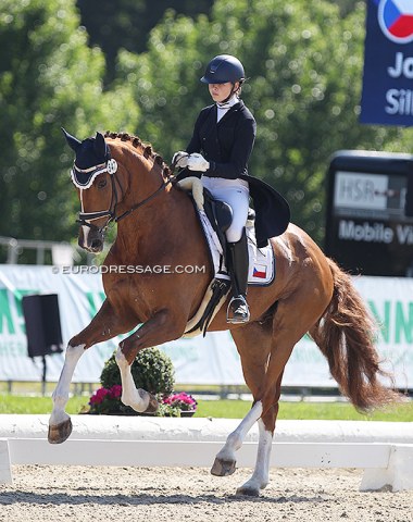 Czech republic's Johana Vasaryova on Silky Moves. The horse was competed in Ermelo by her mom Hanna, then sold to Victoria Max-Theurer, but ended up back with Vasaryova