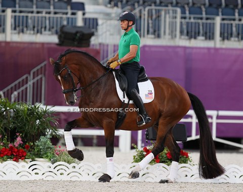 Steffen Peters and Suppenkasper. He rode Udon in Atlanta 1996, Ravel at the 2008 and 2012 Olympics and Legolas at Rio 2016