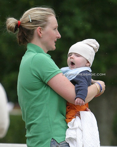 Talking about Kristy Oatley, this is her with her first born, Oskar