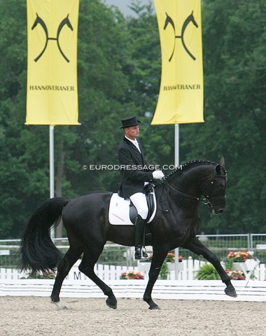 Austrian Andreas Pallisch on Ahorn, an Austrian warmblood stallion by Alibi ox Caretello. He sold first J. Jahr-Schwiebert and then to Morgan Barbançon. She competed him internationally for one season in 2012.