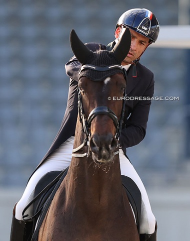 Alexandre Ayache on a new Grand Prix horse, Ruling Olivia (10-YO Oldenburg by Olivia x Aletto)