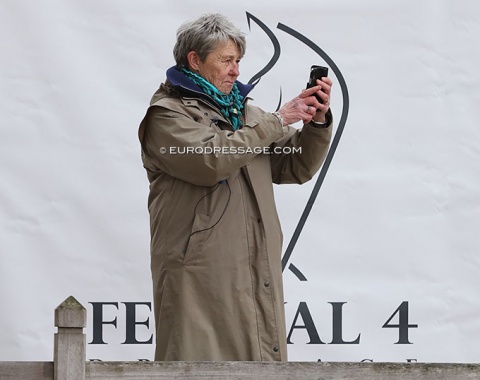 Richard White's wife Kyra Kyrklund photographing her husband competing in Aachen 