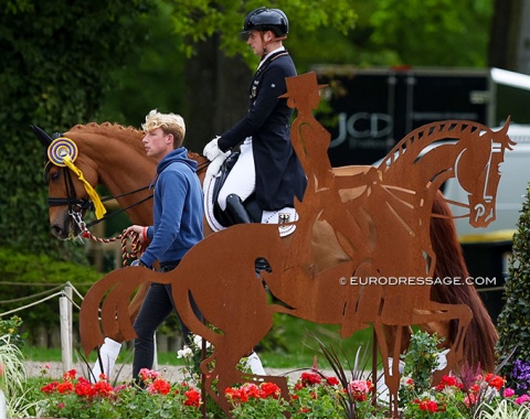 Lars Ligus and Frederic Wandres leave the prize giving ceremony with Duke of Britain