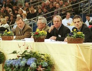 The 2000 KWPN Stallion Licensing Committee: Frenk Jespers, Jaap Werners, Hans Horn, Rob van Overbeek :: Photo © Dirk Caremans