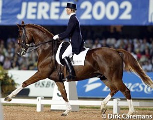 Lone Jorgensen and FBW Kennedy at the 2002 World Equestrian Games