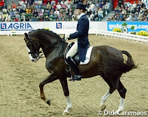 Swedish home favourite Jan Brink on Bjorsells Briar at the 2003 World Cup Finals