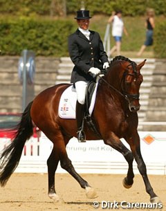 Nicolet van Lierop on Hilltop Rousseau at the 2003 World Young Horse Championships :: Photo © Dirk Caremans
