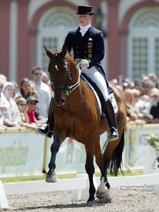 Isabell Werth on Satchmo at the 2003 CDI Wiesbaden :: Photo © Phelpsphotos.com