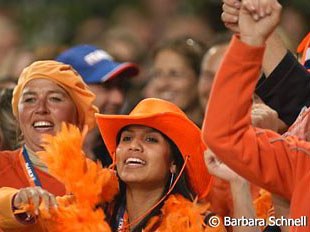 Dutch fans always stand out in colour and noise!