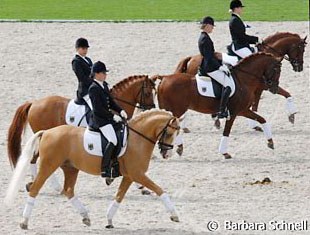 Anna von Negri and Deinhard B in the pony quadrille