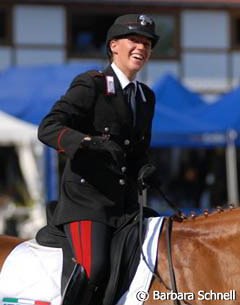 Valentina Truppa reclaimed the gold medal after ther 2006 European Young Riders' Champion's title (back in the days when European Championships were still read Championships when the scores of all three tests counted to determine the overall Champion).
