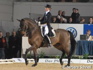 Petra Wilm is the only woman in the Trakehner licensing commission. Aboard the Polish-bred Rosenstrauss she became Schleswig Holstein's dressage champion last September.
