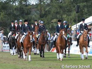 The pony riders gather for the awards