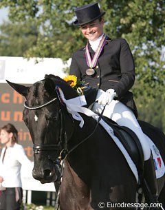 Jessica Michel and Noble Dream win bronze at the 2007 World Championships for Young Dressage Horses :: Photo © Astrid Appels