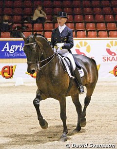 Louise Nathhorst on Visums, a 1996 born gelding by Vagners x Dolars and owned by Cecilia Blakey