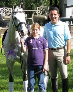 Cesar Parra with Bebe Davis and her pony Bodhjan