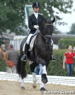 Eva Möller and Soliere won the Hanoverian Young Horse Championships (4-year old stallions)