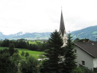 The picturesque town of Fritzens in the Austrian Alps
