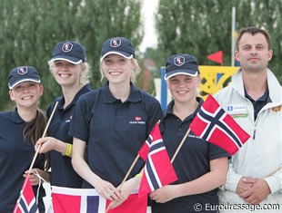 The Norwegian dressage team at full force with four riders. Ulrik Sorensen is the Chef d'Equipe
