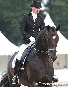 Minna Telde and Hohenstaufen II at the 2009 World Young Horse Championships :: Photo © Astrid Appels