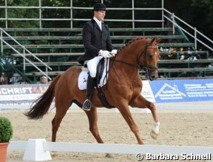 Matthias Bouten on Bailey (by Breitling). This horse is bred by Isabell Werth's father.