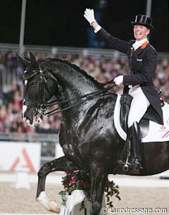 Anky van Grunsven waves to the crowds at the 2009 European Dressage Championships :: Photo © Astrid Appels