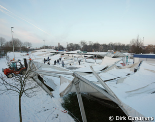A snow storm struck Belgium days before the CDI-W Mechelen and made all stable tents collapse