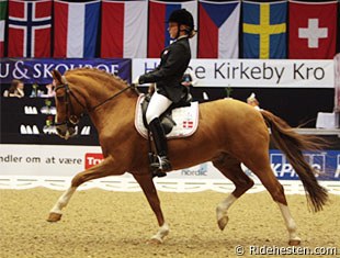 Rikke Lindbergg on her German pony stallion Brooklands Moonwalker