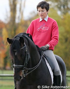 Catherine Henriquet on the Baden Wurttemberger stallion Laisser Faire