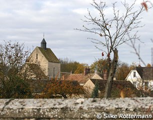 The village of Autouillet seen from Henriquet's outdoor arena