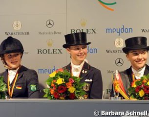 The 2010 Champions at the press conference: Jessica Krieg, Sanneke Rothenberger, Charlott Maria Schurmann