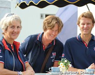 British selector Islay Auty on the left having a morning coffee