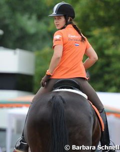 Van Mierlo finishes a training session with her Dutch bred Ucento
