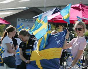 Swedes rooting for their team mates
