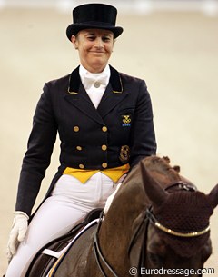 Tinne Vilhelmson at the end of her 2010 World Cup Finals' ride