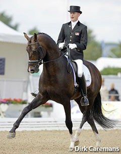 Theo Hanzon on Zhivago (by Krack C out of Orendy (by Jazz x Ulft)) at the 2010 World Young Horse Championships :: Photo © Dirk Caremans