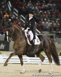 Riding her freestyle only for the second time in competition, Anabel Balkenhol placed 13th with 73.250% aboard Dablino (by De Niro)