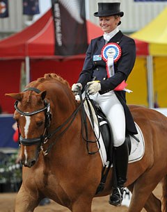 Australian young rider Alexis Hellyer on the Hanoverian Wacca W (by Weltmeyer). She won a ticket to attend the 2011 CDIO Aachen