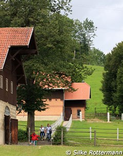 The Marbach State Stud. These are the historical buildings where the Arab and warmblood mares and their foals are stabled overnight