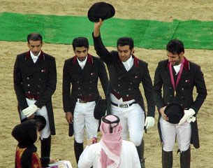 The Qatar dressage team wins gold at the 2011 Pan Arab Games in Qatar
