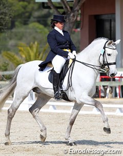 Spanish Young Rider Marta Pena Montaner rode Oteo in the Prix St Georges. The Andalusian was previously trained and competed by Nicole Uphoff