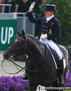Emma Hindle and Diamond Hit salute the crowds at the 2012 CDIO Aachen :: Photo © Astrid Appels