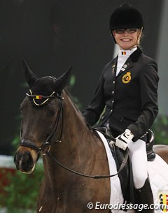 Belgian Lavinia Arl celebrated her 14th birthday on 6 January 2012. The announcer played "Happy Birthday" while she left the arena after her team test