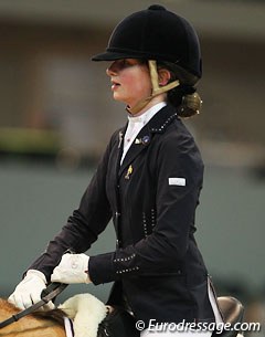 Bling bling in the show ring: French Clarissa Stickland-Rufin has a rhinestone covered jacket