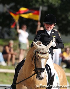 Nadine Krause panicked when she lost her reins on Danilo, who took off when the Germans started to cheer at the end of her test