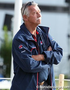 O-judge Stephen Clarke is in Berne to coach the British junior and young riders. "It's worse than sitting over there," Clarke said about the stress and dedication of being a coach instead of a judge